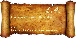 Leidenfrost Aranka névjegykártya