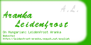 aranka leidenfrost business card